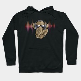 Cool elephant listening to music Hoodie